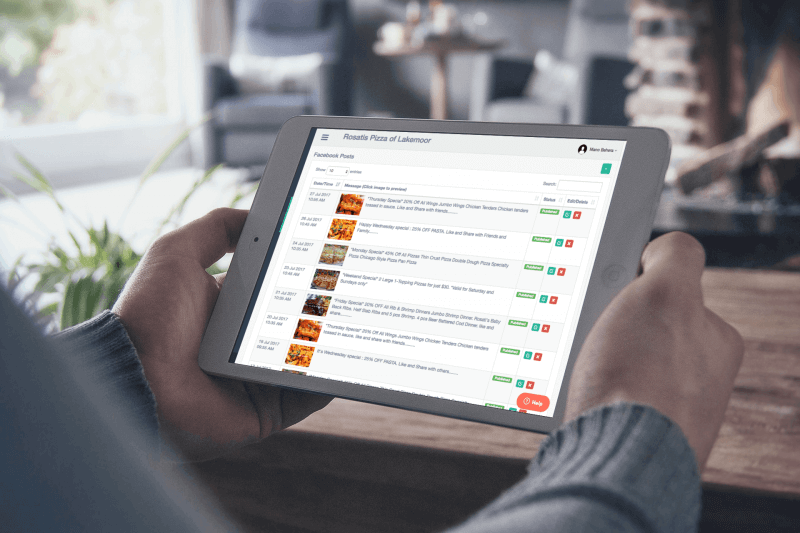 Restauarant marketing platform view