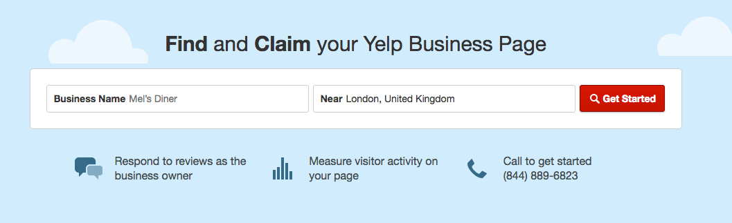 Claim business on Yelp