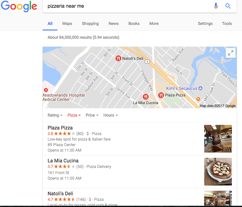 google maps restaurants