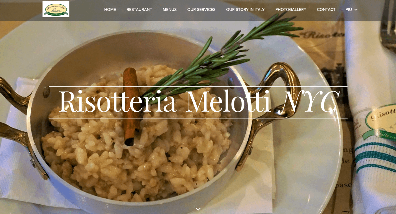 Risotteria Melotti restaurant website design